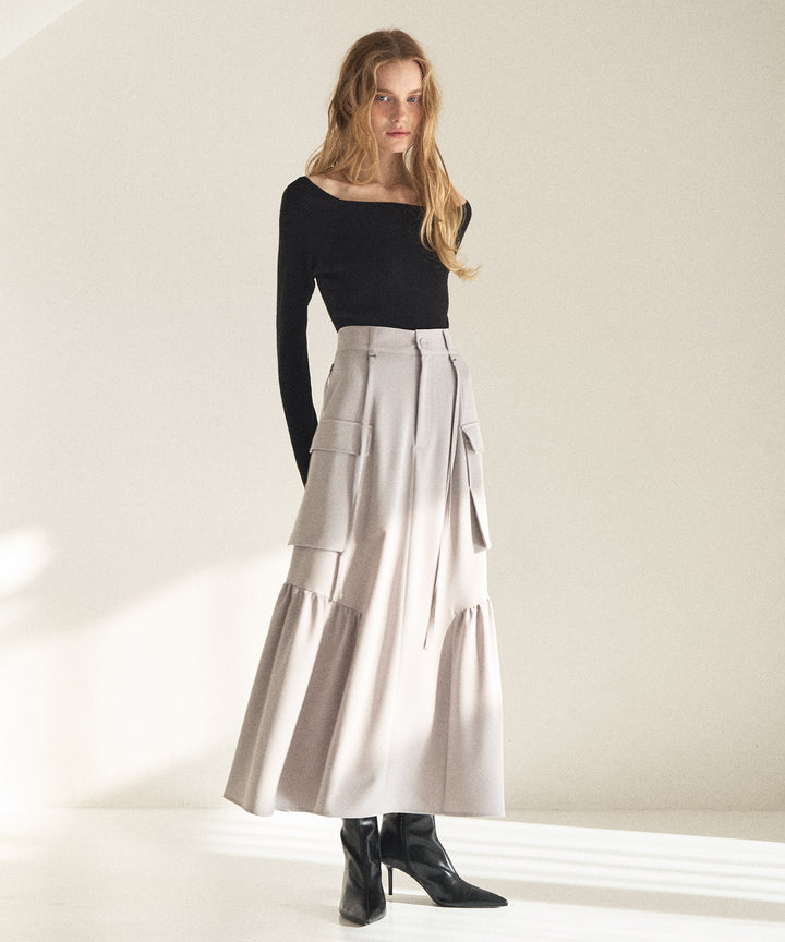 Safari Gather Flare Skirt