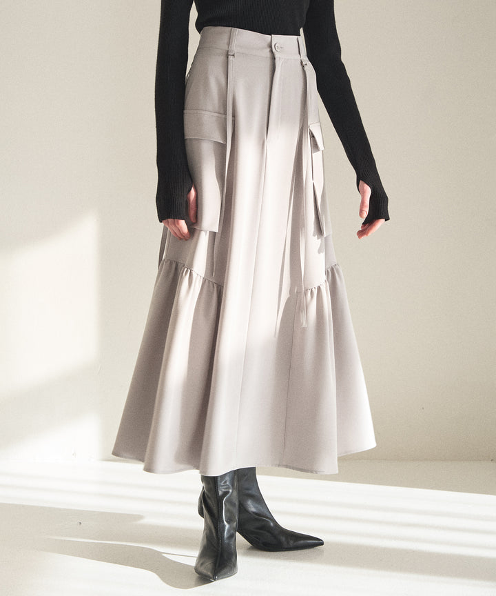 Safari Gather Flare Skirt