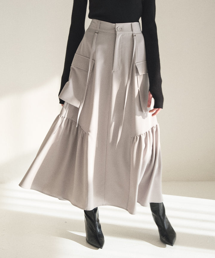 Safari Gather Flare Skirt