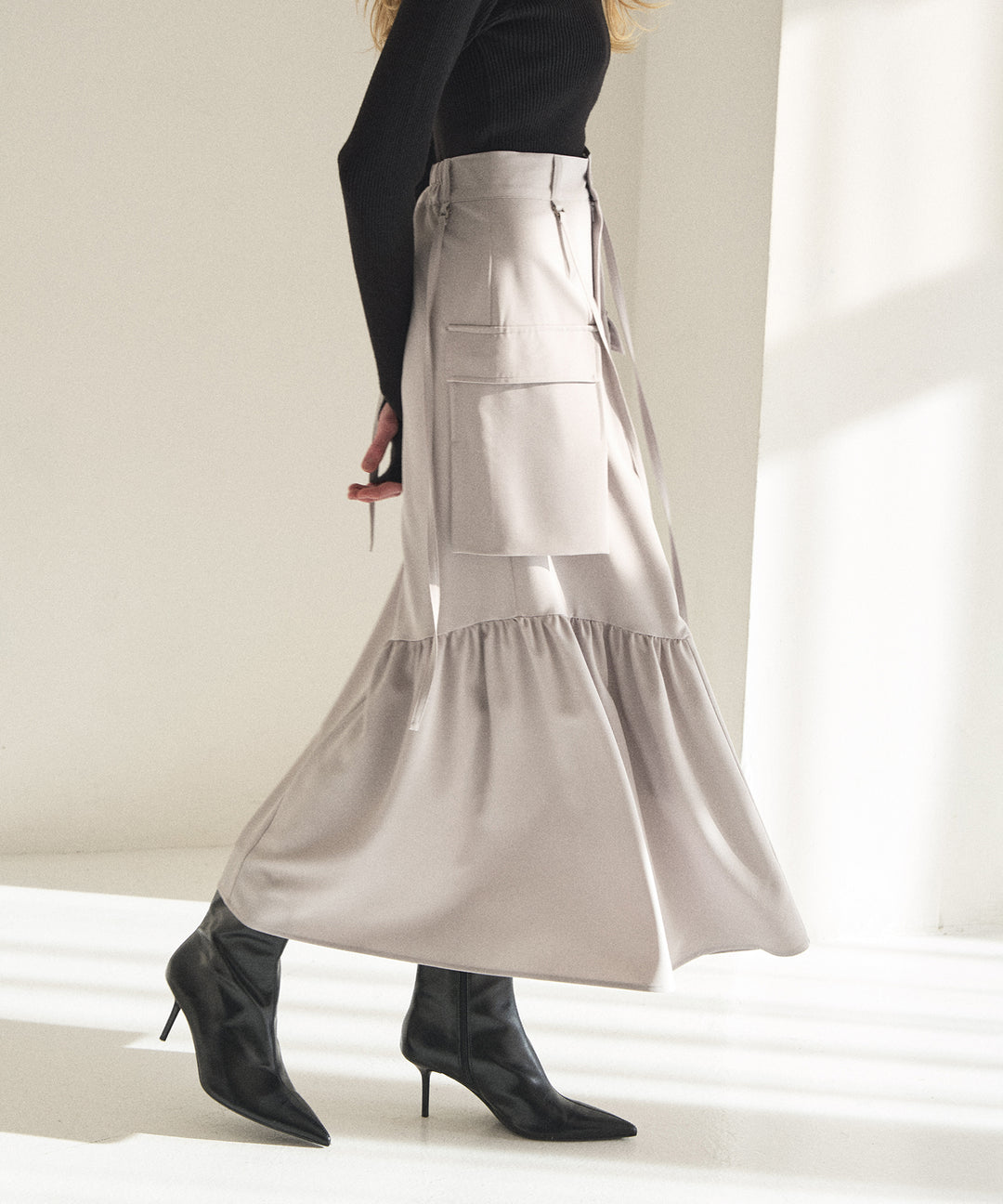 Safari Gather Flare Skirt