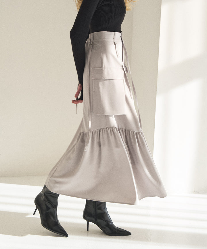 Safari Gather Flare Skirt