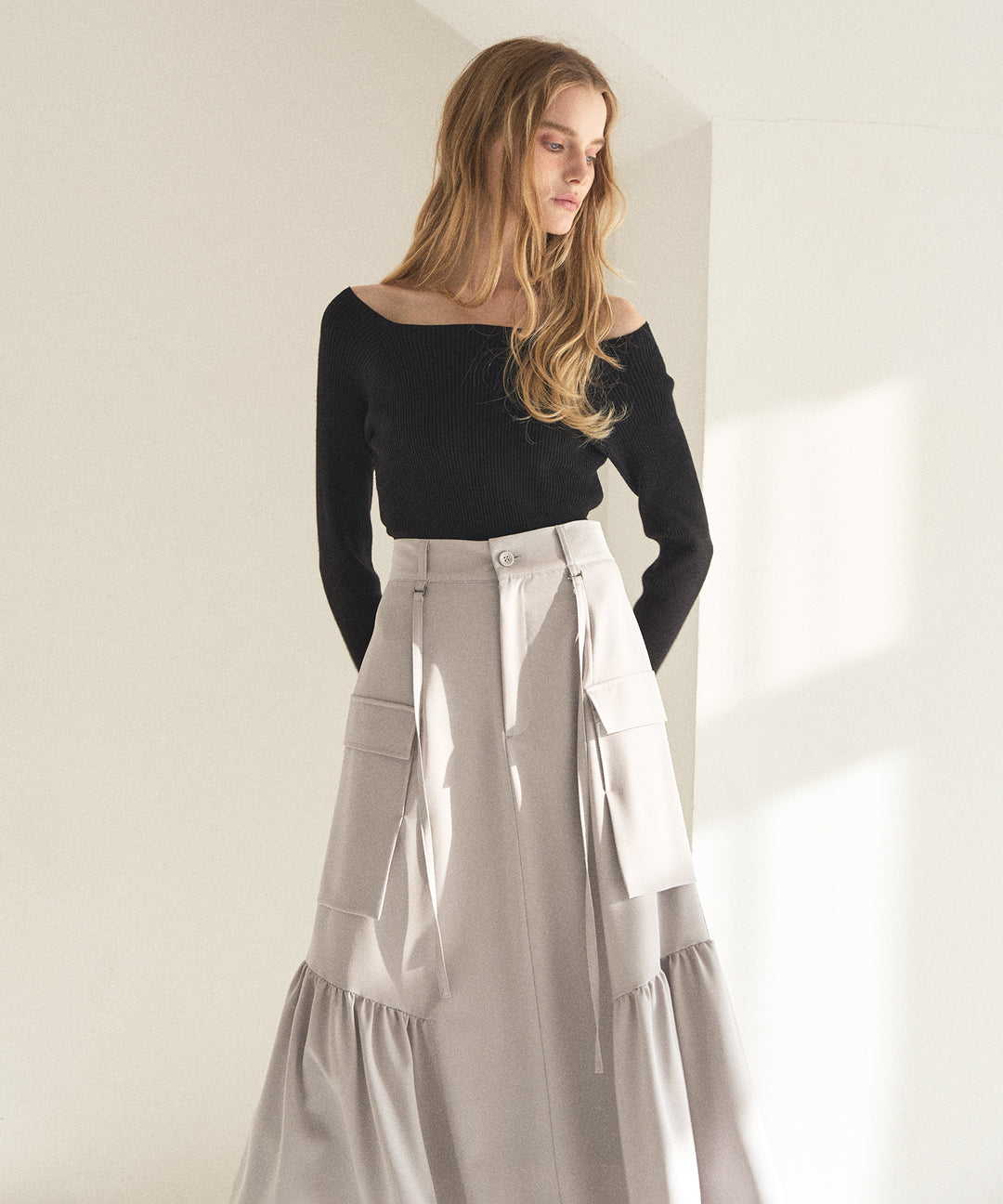 Safari Gather Flare Skirt