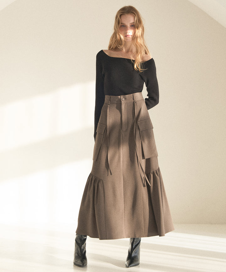 Safari Gather Flare Skirt
