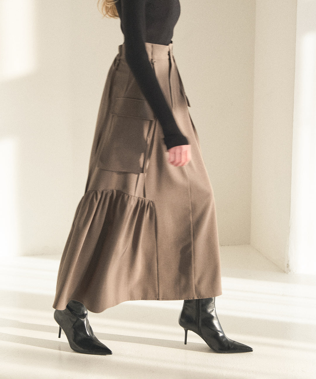 Safari Gather Flare Skirt