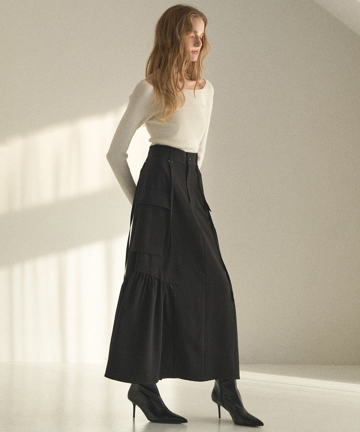 Safari Gather Flare Skirt