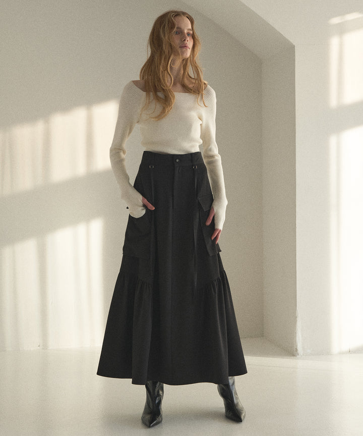 Safari Gather Flare Skirt