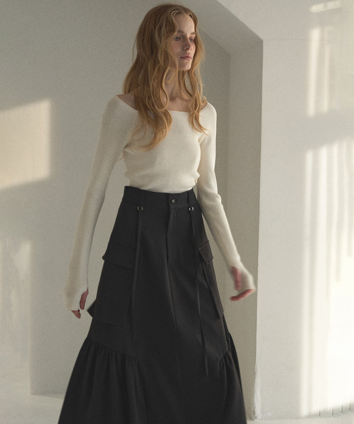 Safari Gather Flare Skirt