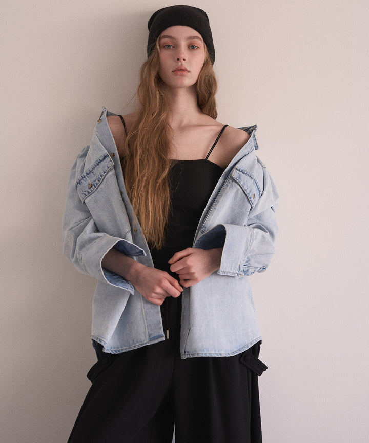 ICE Bleach Denim Shirt Jacket