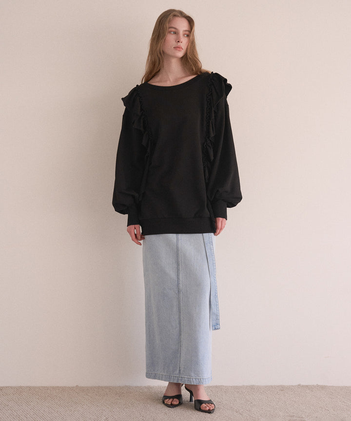 Droopy Frill Sweat Tops