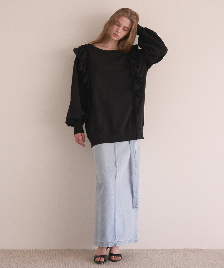 Droopy Frill Sweat Tops
