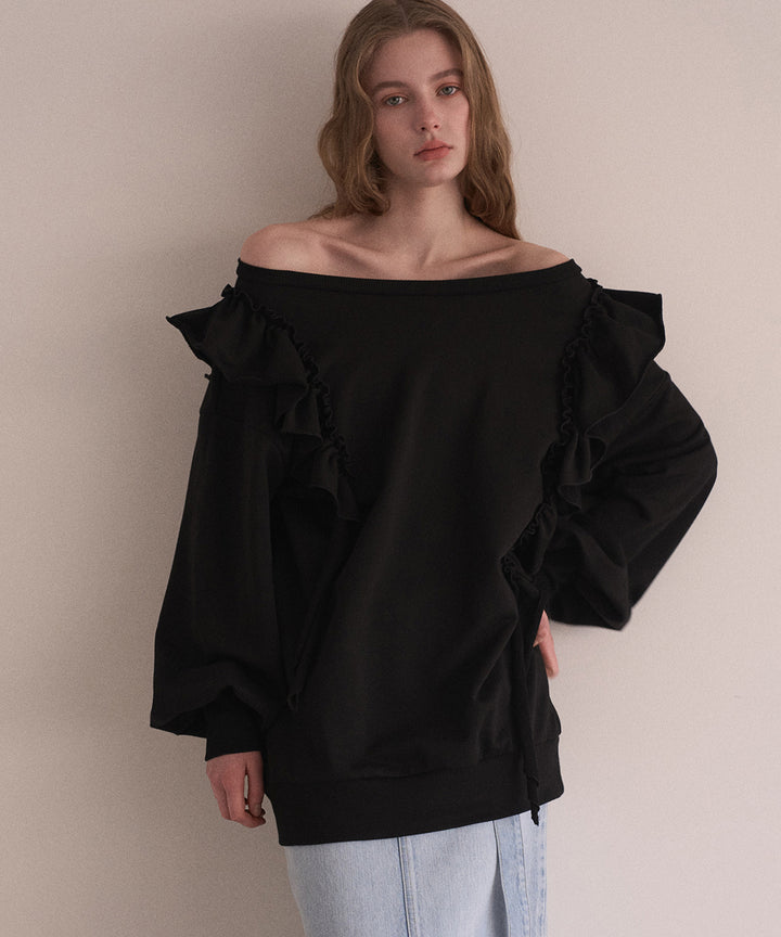 Droopy Frill Sweat Tops
