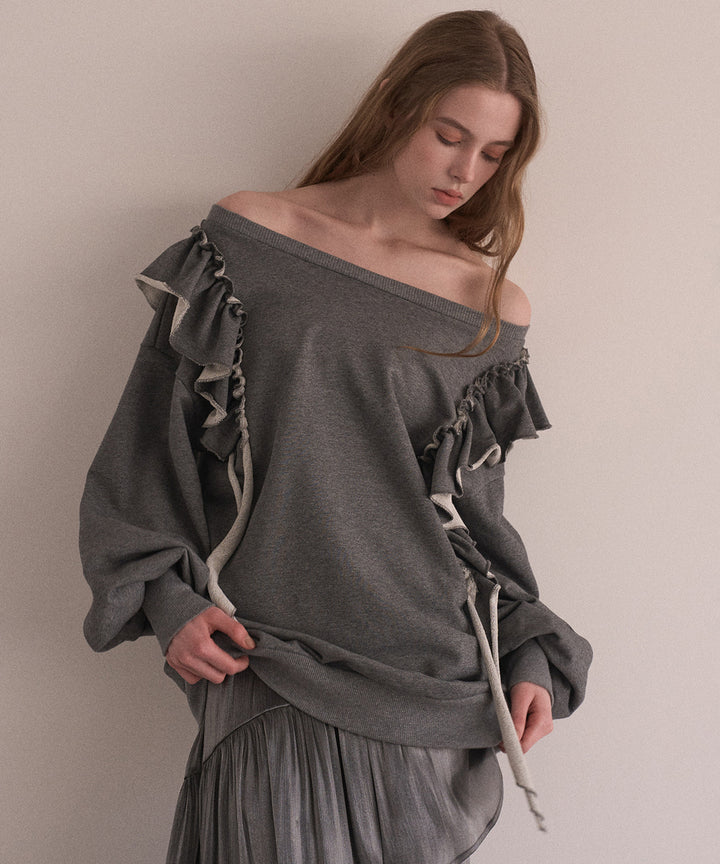 Droopy Frill Sweat Tops