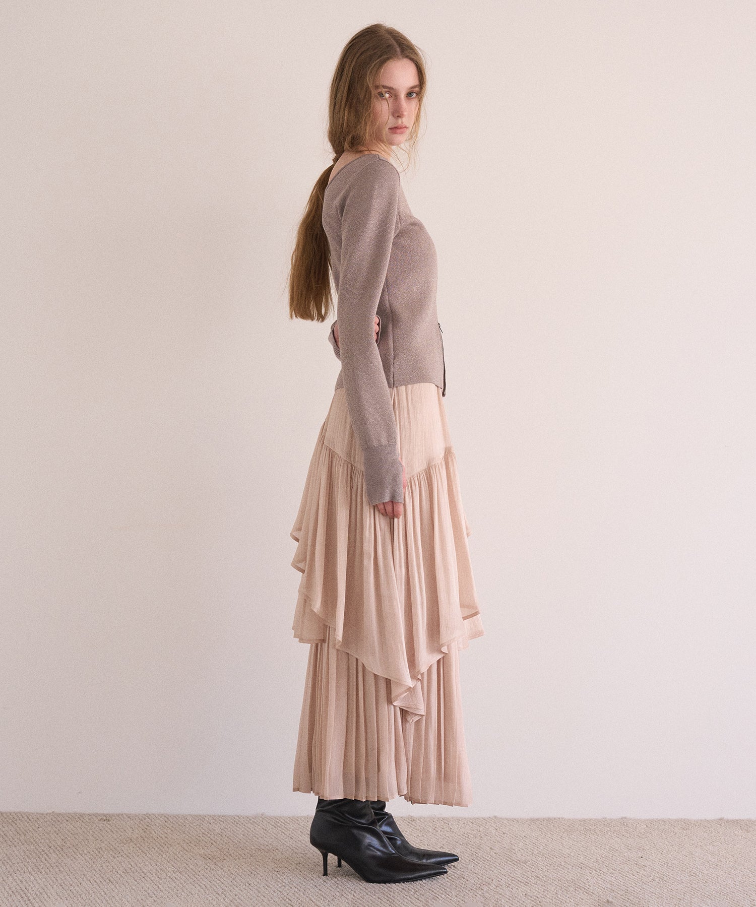 MIELI INVARIANT Aurora Tiered Skirt オレンジ Aurora Milky Way Tiered Skirt – MIELI INVARIANT