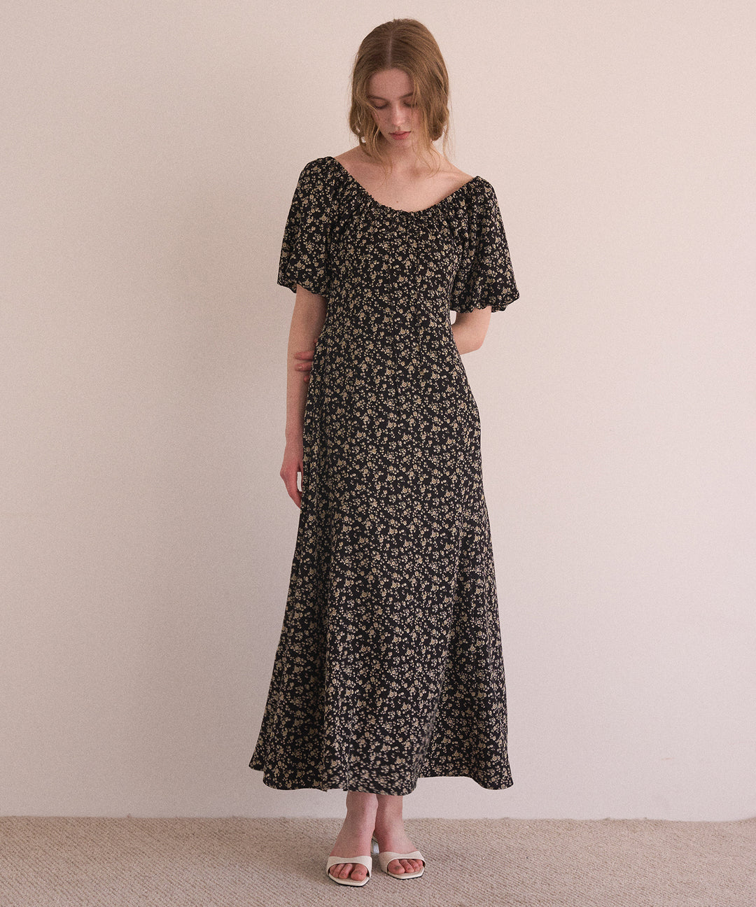 ANNETTE Floral Puff Dress