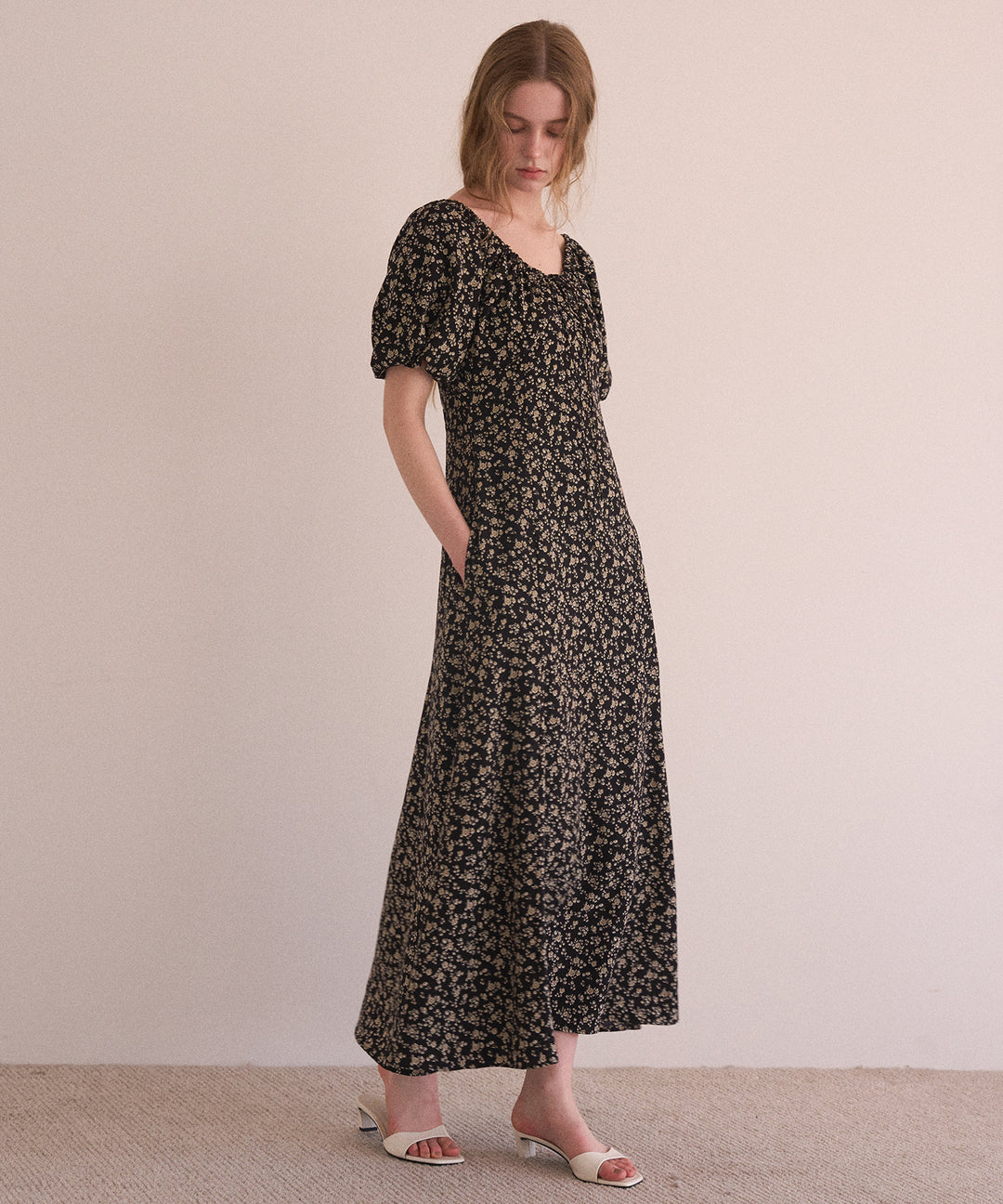 ANNETTE Floral Puff Dress