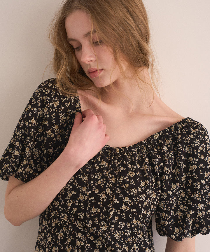 ANNETTE Floral Puff Dress