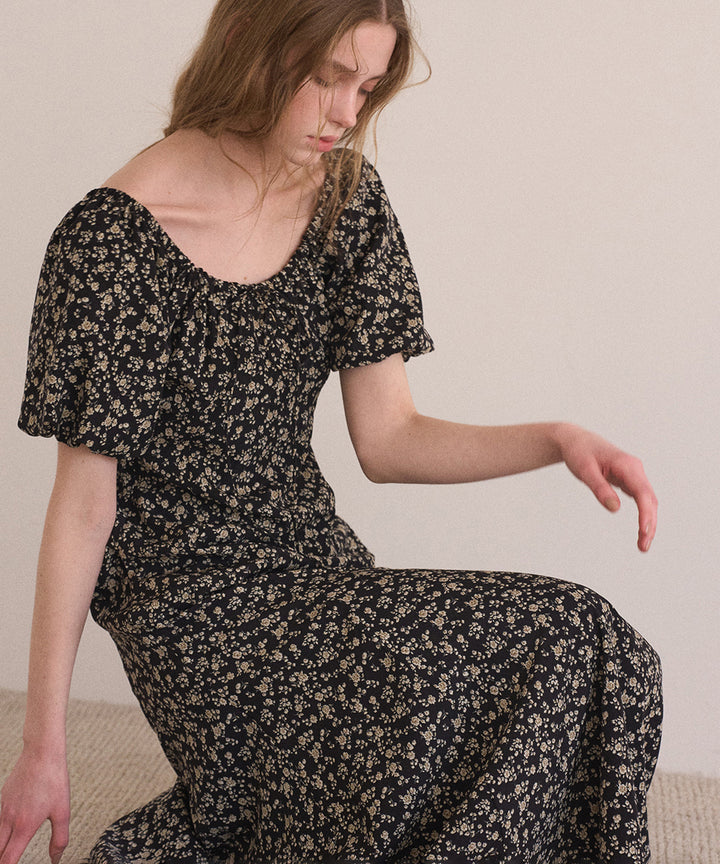 ANNETTE Floral Puff Dress