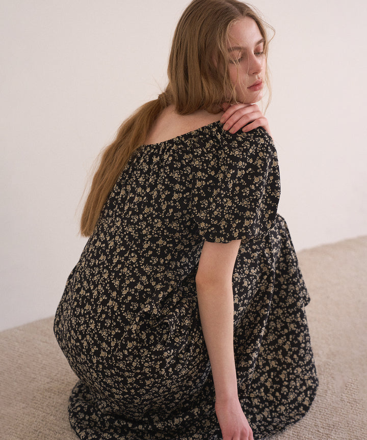 ANNETTE Floral Puff Dress