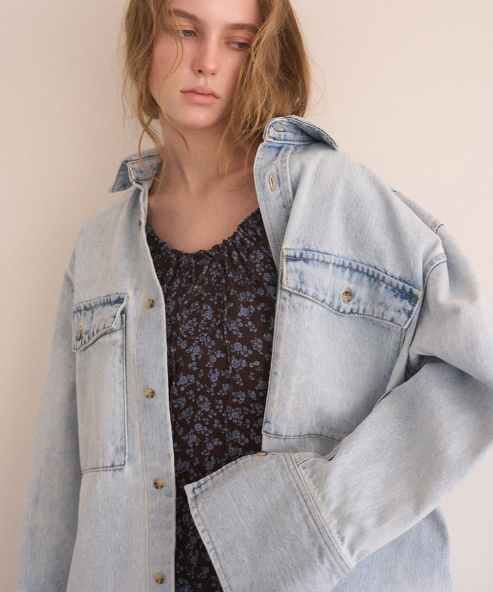 ICE Bleach Denim Shirt Jacket