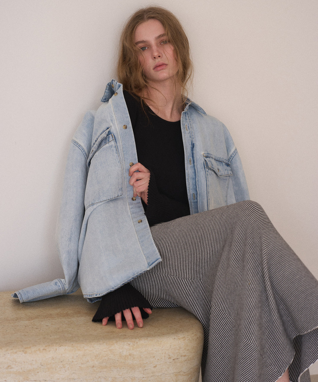 ICE Bleach Denim Shirt Jacket