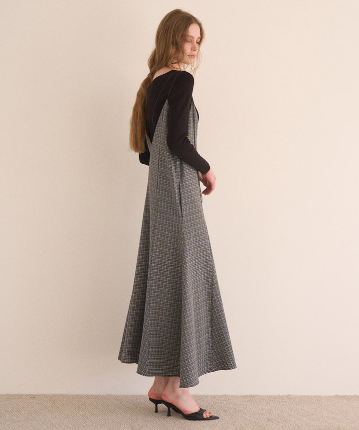 Check Panel Flare Dress