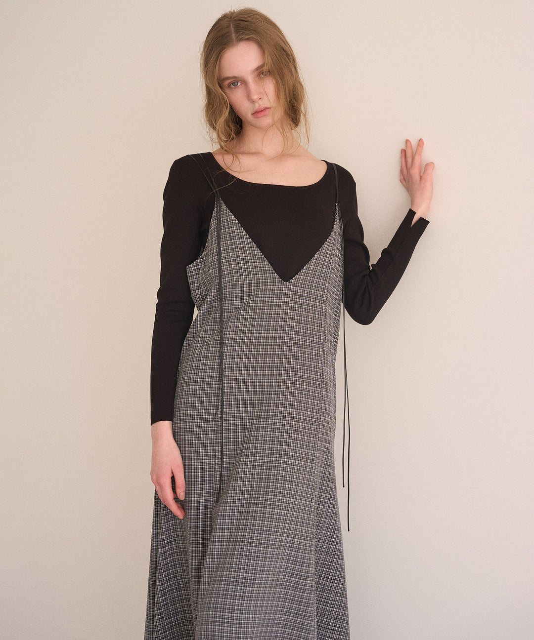 Check Panel Flare Dress
