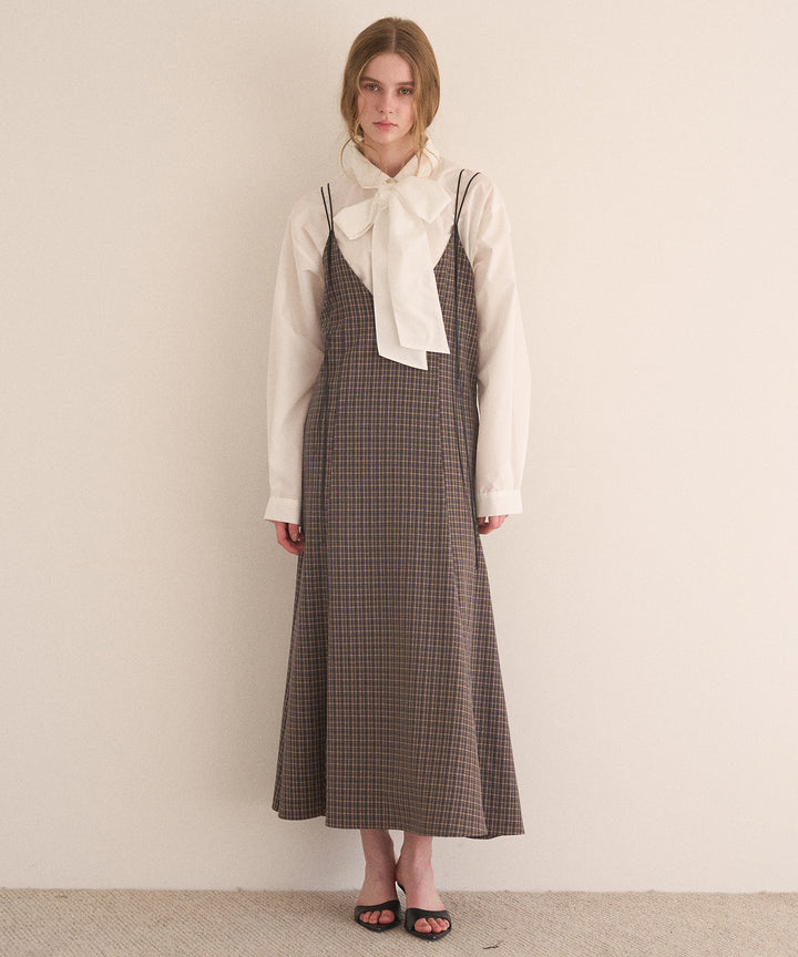 Check Panel Flare Dress