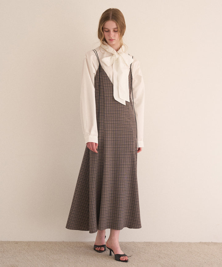 Check Panel Flare Dress