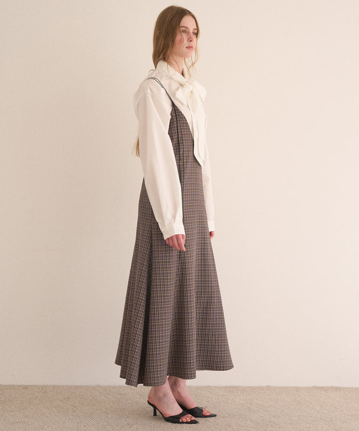 Check Panel Flare Dress