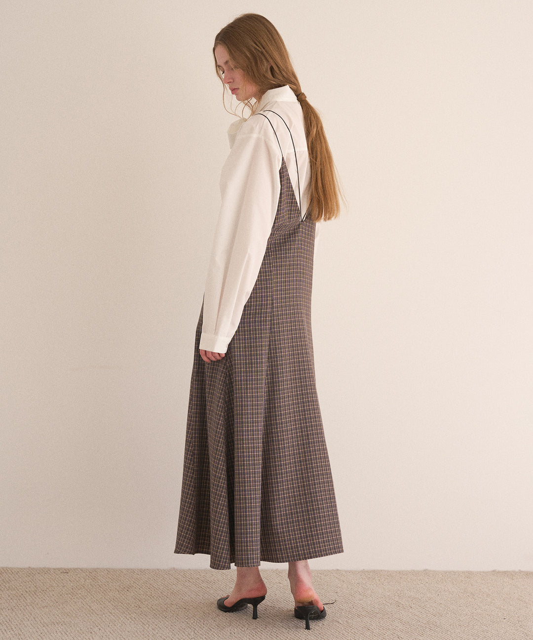 Check Panel Flare Dress