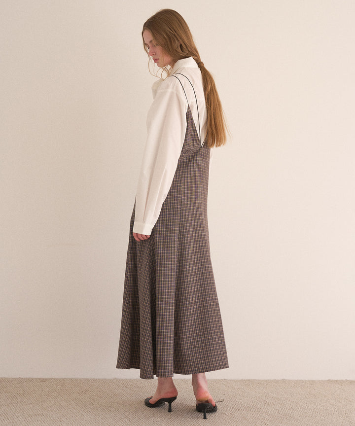 Check Panel Flare Dress