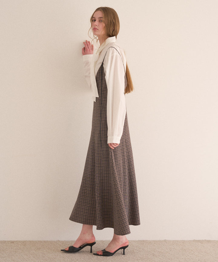 Check Panel Flare Dress