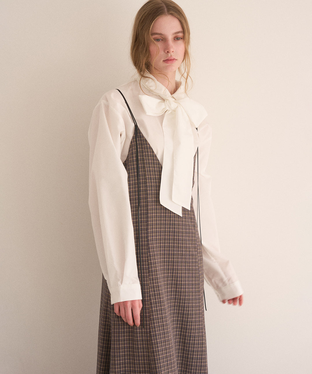 Check Panel Flare Dress