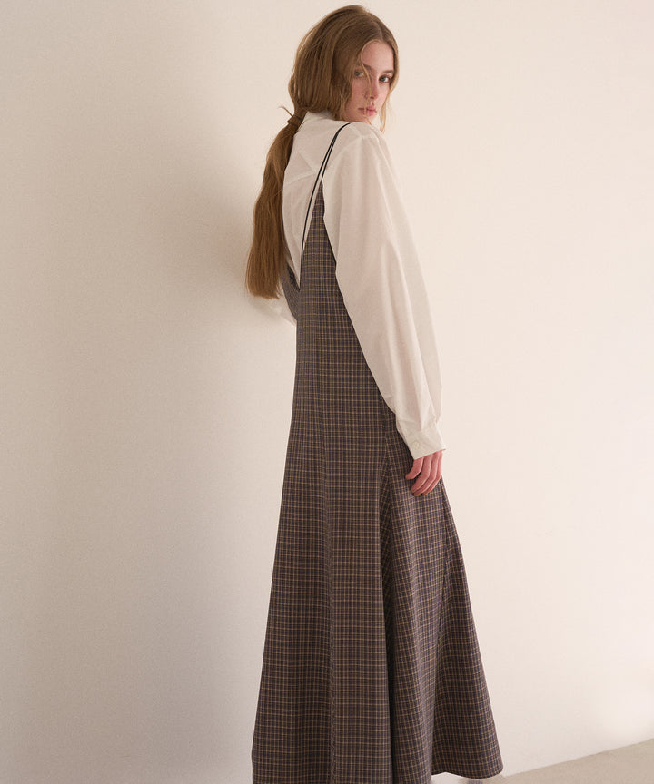 Check Panel Flare Dress