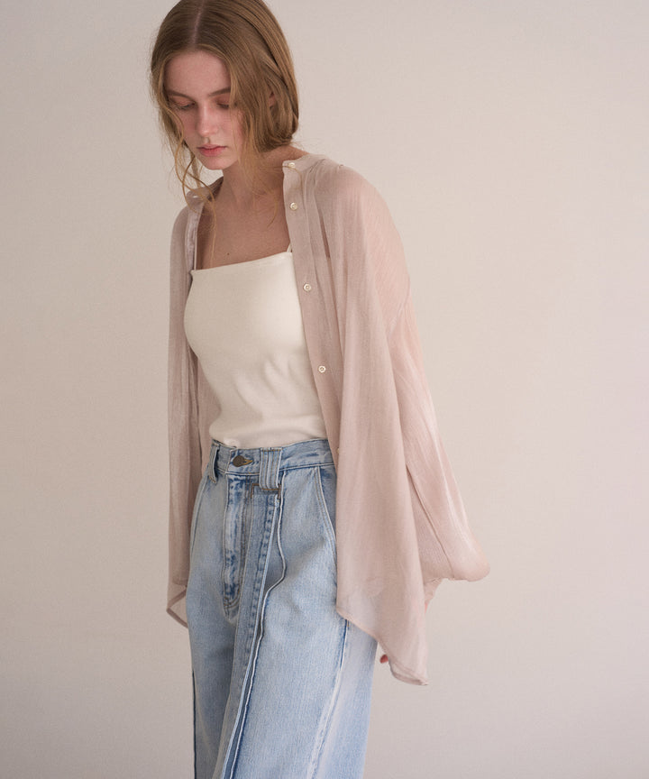 Pintuck Semiwide ICE Bleach Jeans