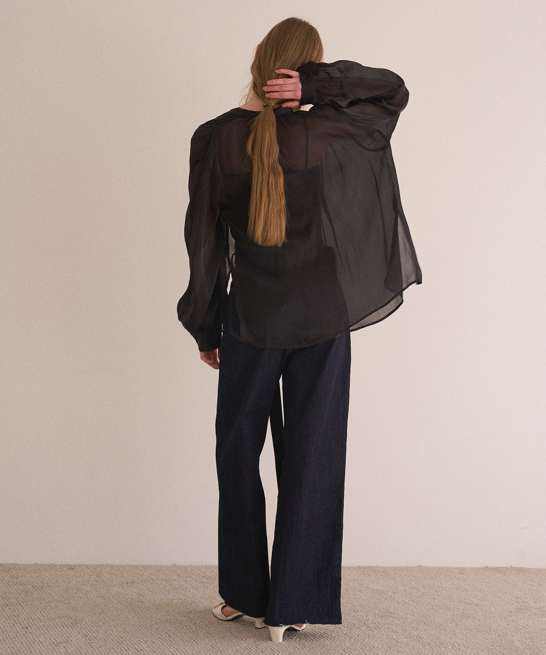 Pintuck Semiwide Jeans