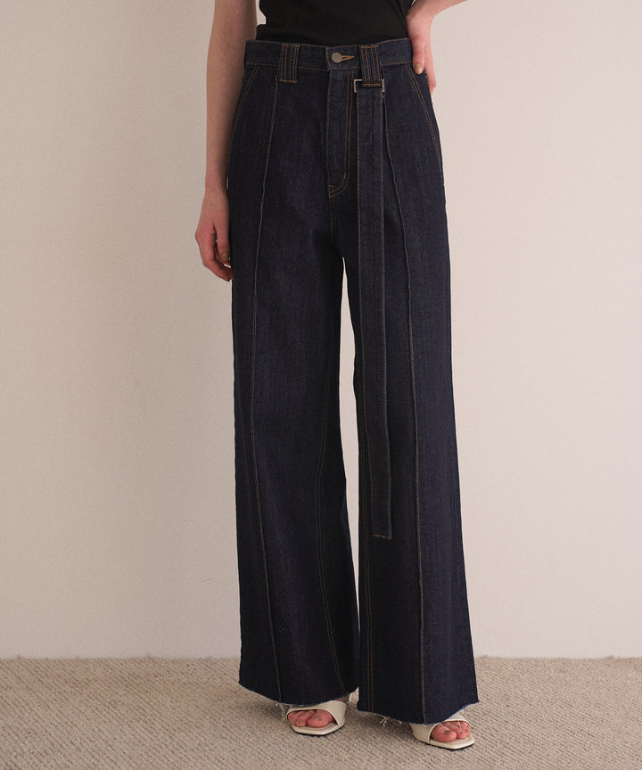 Pintuck Semiwide Jeans