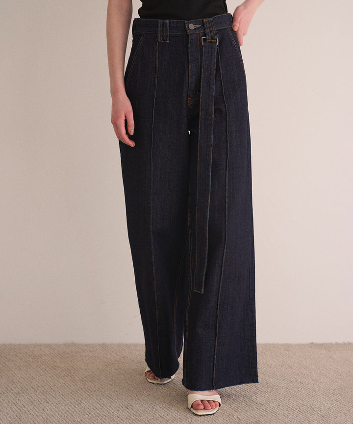 Pintuck Semiwide Jeans