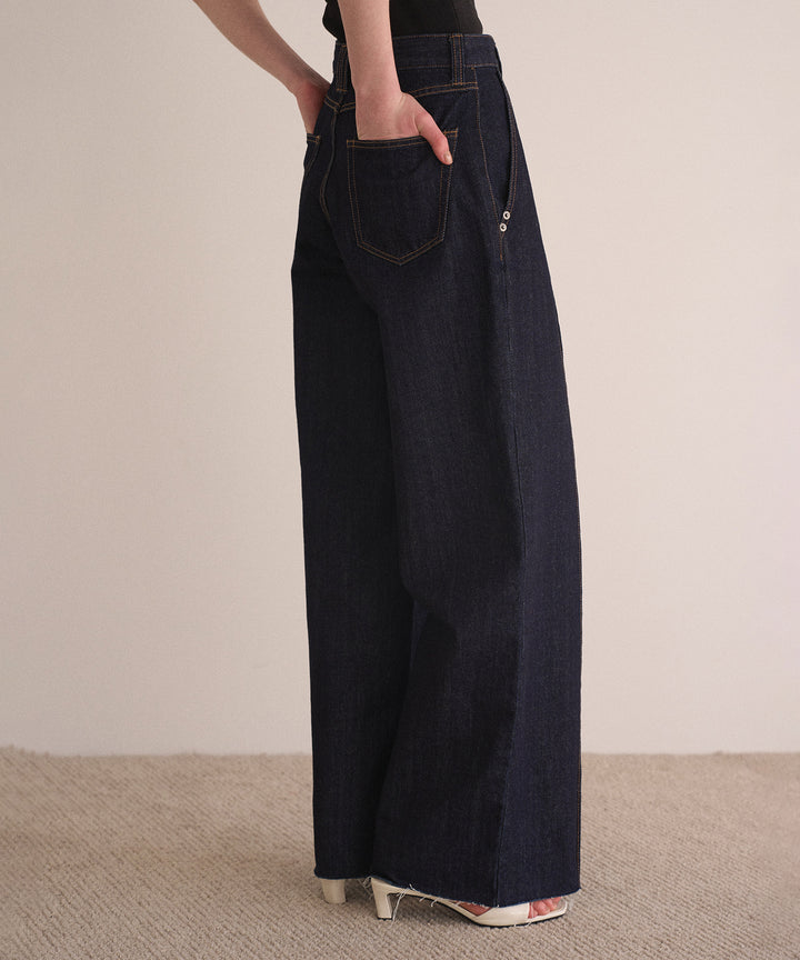 Pintuck Semiwide Jeans