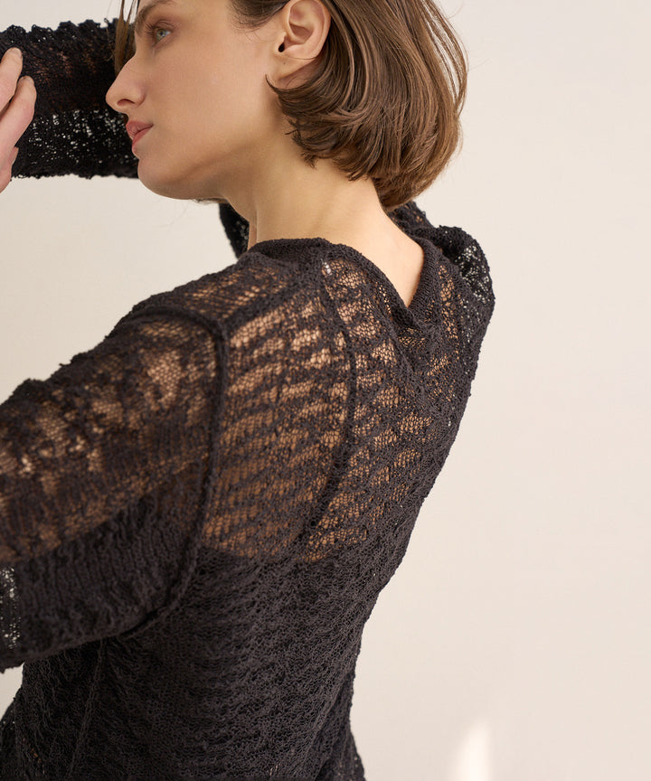 Relaxy Pattern Summer Knit Tops