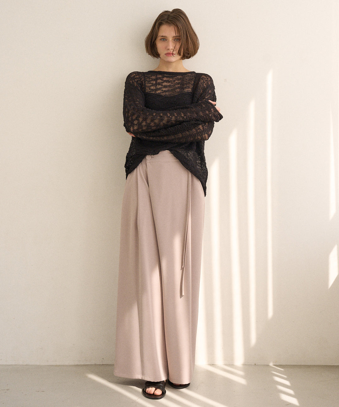 Relaxy Pattern Summer Knit Tops