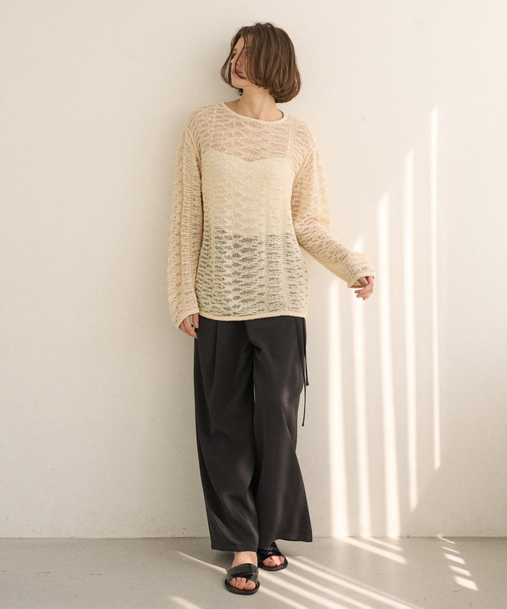Relaxy Pattern Summer Knit Tops