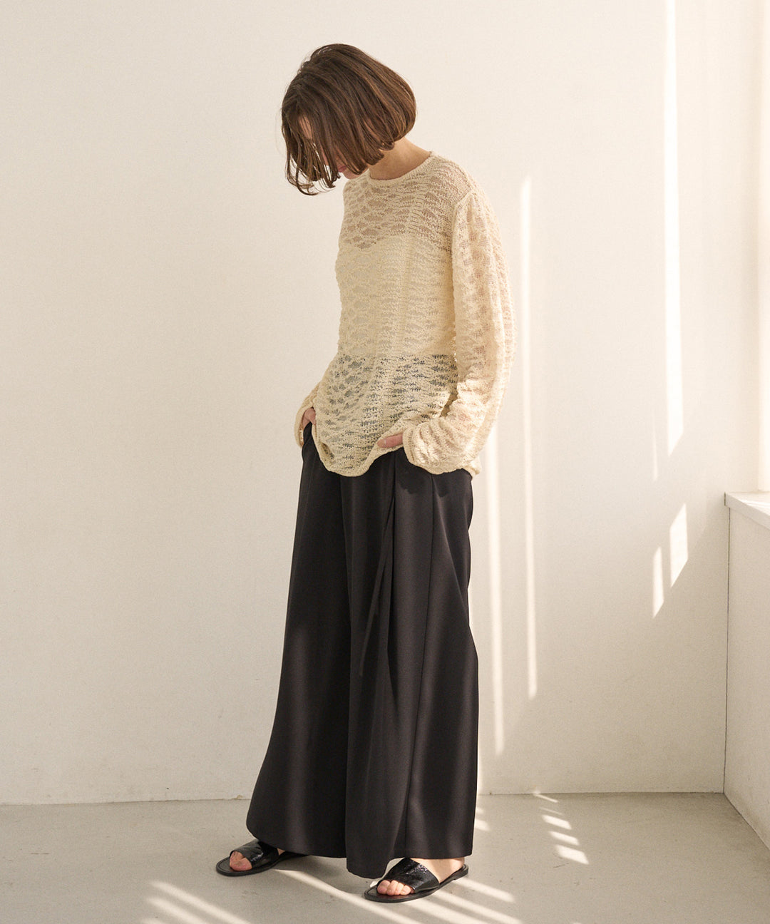 Relaxy Pattern Summer Knit Tops