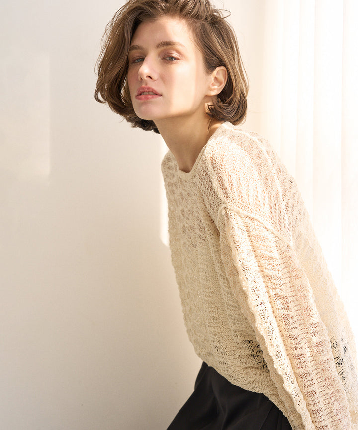 Relaxy Pattern Summer Knit Tops