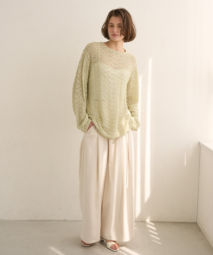 Relaxy Pattern Summer Knit Tops