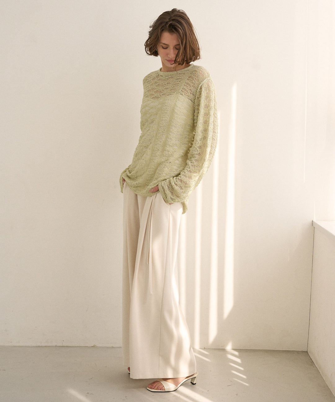 Relaxy Pattern Summer Knit Tops