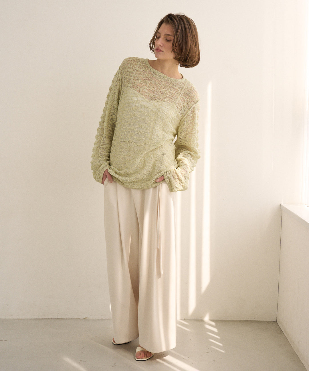 Relaxy Pattern Summer Knit Tops