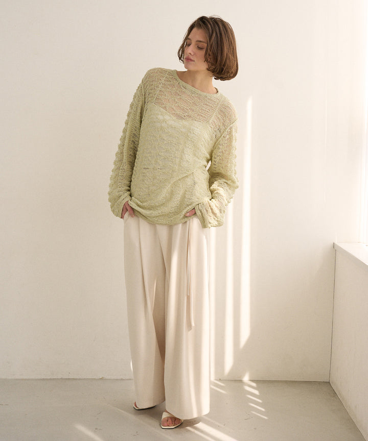 Relaxy Pattern Summer Knit Tops