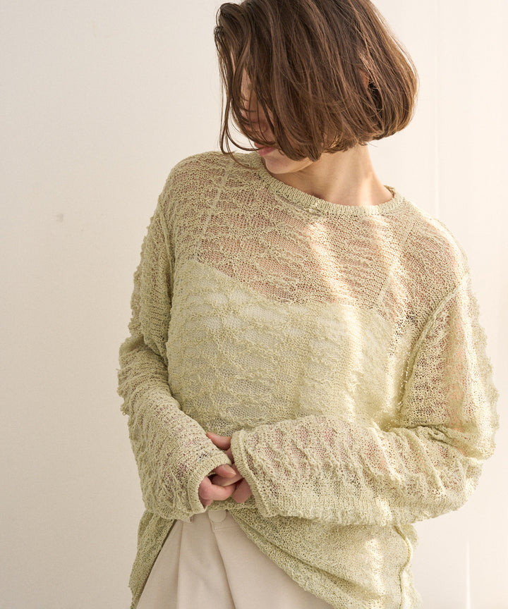 Relaxy Pattern Summer Knit Tops