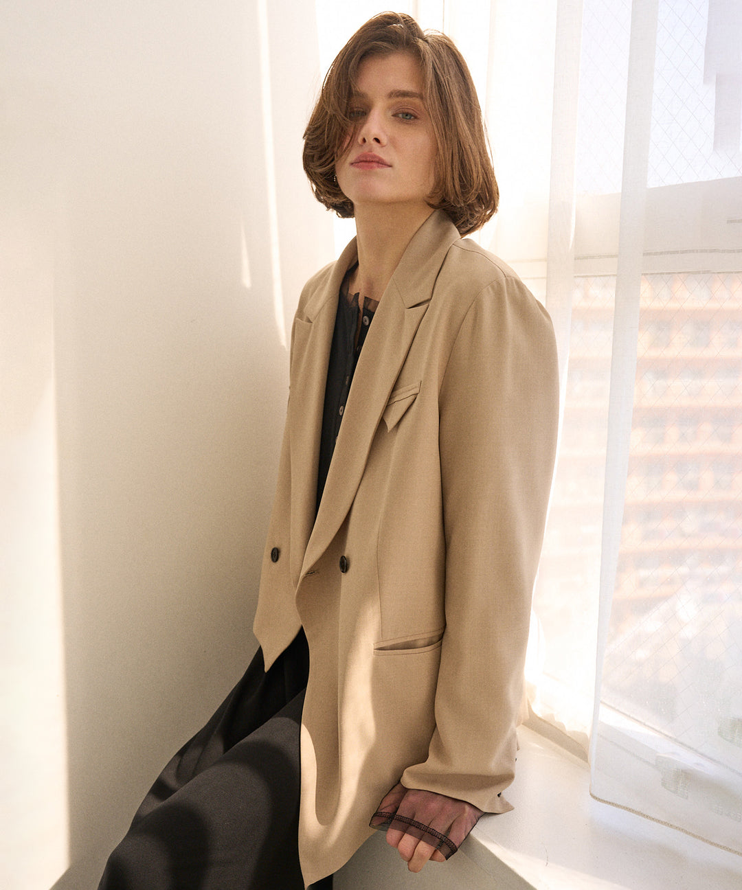 Peaked Lapel 2way Jacket